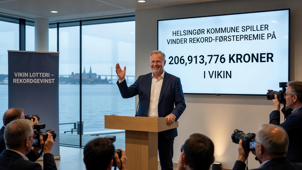 Billede der illustrerer Danske Spils udbetaling af store lotterigevinster i Danmark